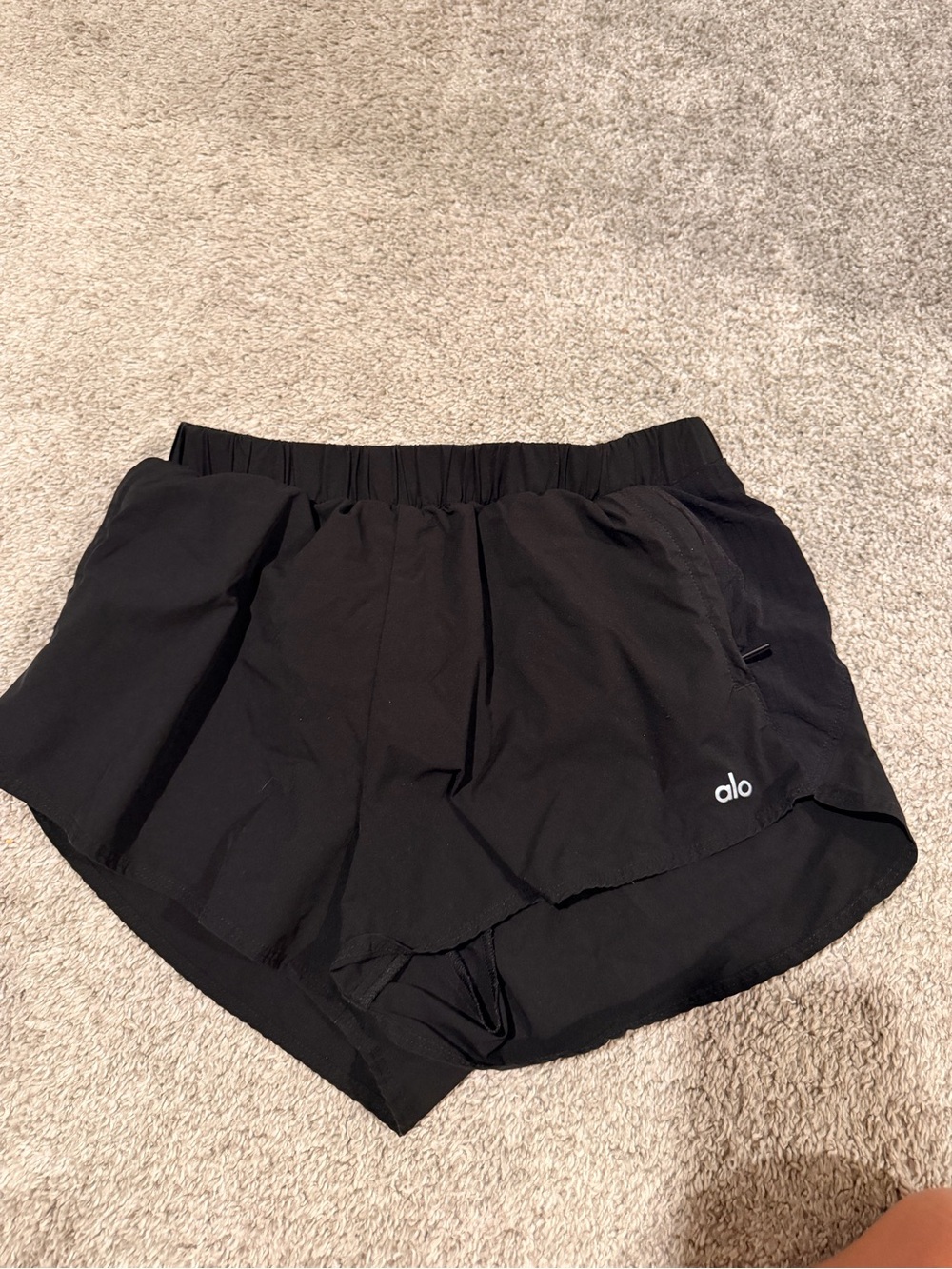 ALO Yoga Black Athletic Shorts with Built-In Liner
